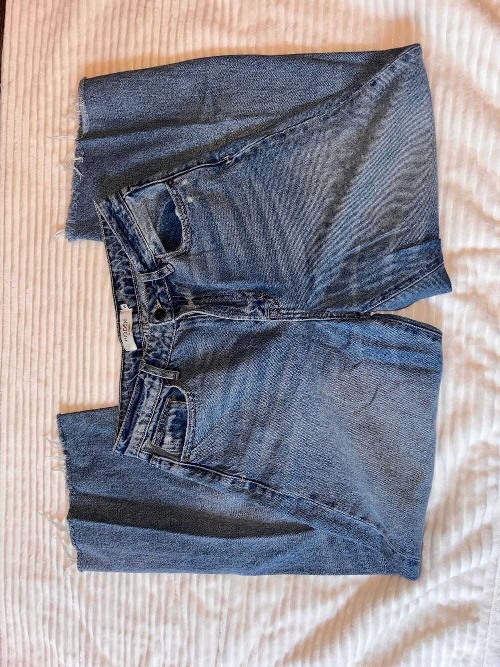 Hidden Jeans HD9173-ML Raw Hem Straight Leg Jeans Size 26 Blue